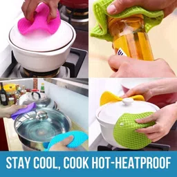 frabble8 Silicon Mat Trivet Mats - Heat Resistant Kitchen mats for Hot Pans Pot Yellow Matt Silicone Trivet image 2