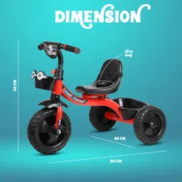 duggi muggi Baby Tricycle For Kids With Front And Back Basket KIDDO RED Recommended Tricycle For Age 1-5 Years Kids Cycle Tricycle image 5