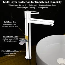 plantex High Neck Pillar Cock for Basin with Teflon Tape/Pure Brass Tap for Wash Basin Pillar Tap Faucet image 2