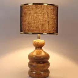 sapphire Fabric Wood Table Lamp With Shade image 4