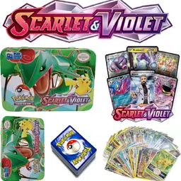Pokemon Sword & Shield scarlet and violet Vstar Vmax V And Basic Cards with tin-image-1