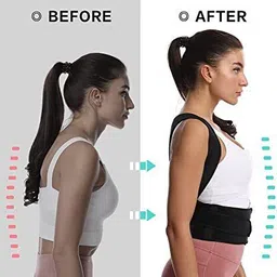 cloudtail Posture corrector belt for men and women for back pain Back Support (Black) Shoulder Support image 3