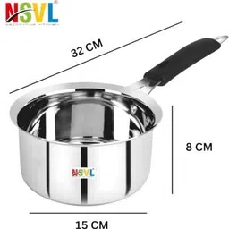 nsvl Stainless Steel Sauce Pan, Milk Pan, Tea Pan Heavy Guage (Gas Stove Friendly) Sauce Pan 15 cm diameter 1 L capacity image 5