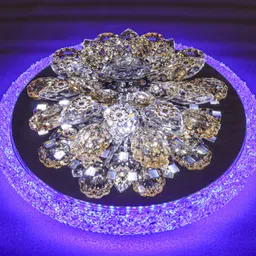swanart Rotating Crystal Flower Ceiling Light Ceiling Lamp-picture-18