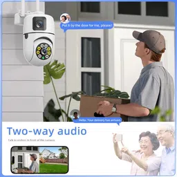 Maizic Smarthome Supercam Wifi CCTV Camera 360° View 4MP+4MP 2-Way Talk, Full Color Night Vision Security Camera image 2