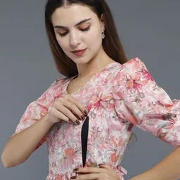 supbir Women Gown Pink Ankle Length Dress image 4