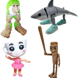 jigglejug 3D Ballerina Cappuccino, Shark, Tung Tung Sahur & BRR BRR Patapim Toy Figures-picture-27