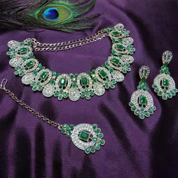 Anouk Rose Gold-Plated Stones Studded Jewellery Set-picture-30