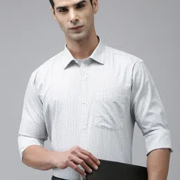 Park Avenue Men Slim Fit Striped Pure Cotton Formal Shirt-image-91