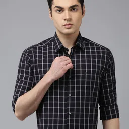 Arrow Manhattan Slim Fit Checked Pure Cotton Formal Shirt-picture-18