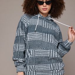 The Roadster Lifestyle Co. Fleece Checked Hooded Sweatshirt-picture-20