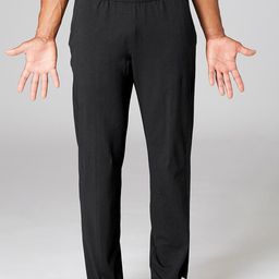 Domyos By Decathlon Men Black Solid Organic Cotton Regular Yoga Trousers-picture-41