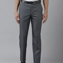 Park Avenue Men Mid-Rise Checked Smart Trousers-picture-24