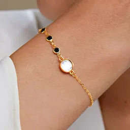 MINUTIAE Gold-Plated Stone Beaded Link Bracelet-picture-35