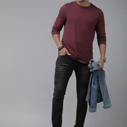 The Roadster Lifestyle Co. Men Pure Cotton Solid Long Sleeves T-shirt-picture-15
