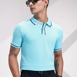 INVICTUS Pure Cotton Self-Design Polo Collar T-shirt-picture-43