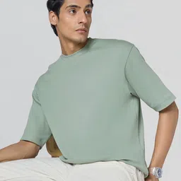 XYXX Men Solid Round Neck Cotton Oversized T-shirt-picture-48