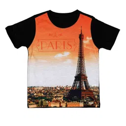 Wear Your Mind Boys Orange Printed Round Neck T-shirt-picture-56