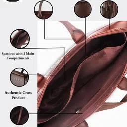 Cross Men Brown Solid PU Leather Messenger Bag image 2