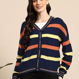 Mast & Harbour V-Neck Striped Cardigan-picture-33