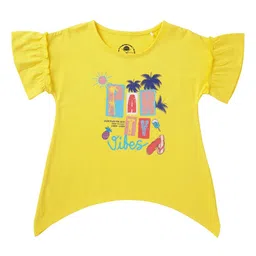Cub McPaws Girls Yellow Printed V-Neck T-shirt-picture-11