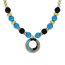AKSHARA Girls Blue & Gold-Plated Alloy Handcrafted Necklace-picture-29