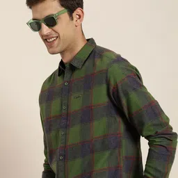HERE&NOW Men Slim Fit Checked Casual Shirt-picture-33