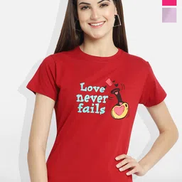 Fabflee Women Multicoloured 3 Printed T-shirt-picture-22