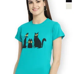 Fabflee Women Multicoloured 3 Printed T-shirt-picture-26