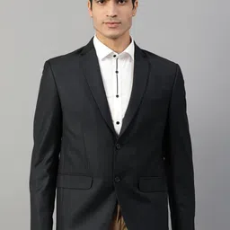 HARSAM Men Grey Solid Pure Cotton Blazer-picture-29