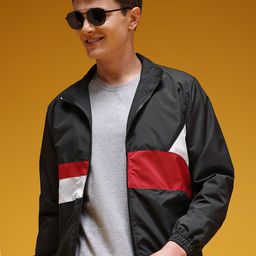 HERE&NOW Colourblocked Mock Collar Tailored Jacket-picture-6