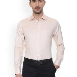 Louis Philippe Permapress Men Beige Regular Fit Self Design Formal Shirt-picture-40