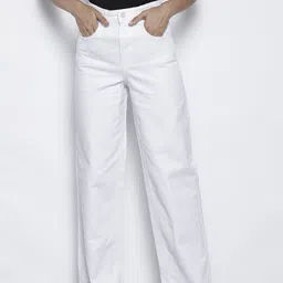 Boohoo Women Frayed Hem Pure Cotton Wide Leg Jeans-picture-24