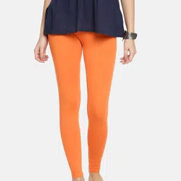 TWIN BIRDS Women Orange Solid Ankle-Length Leggings-image-65