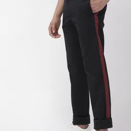 Tommy Hilfiger Lewis Hamilton Men Black Regular Fit Solid Chinos with Side Panels-picture-41