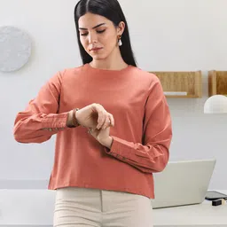 her by invictus Women Pink Solid Top-picture-22