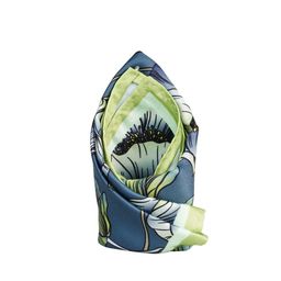 Tossido Navy Blue & Green Floral Printed Pocket Square-picture-0
