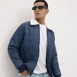 The Roadster Life Co. Faux Fur Contrast Collar Bomber Jacket-image-44