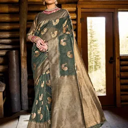 anouk rustic Anouk Green Woven Design Zari Art Silk Saree-picture-31