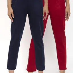 TAG 7 Women Acrylic Pack of 2 Solid Leggings-image-43