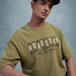 The Roadster Life Co. Brand Logo Printed Pure Cotton Relaxed Fit T-shirt-picture-38