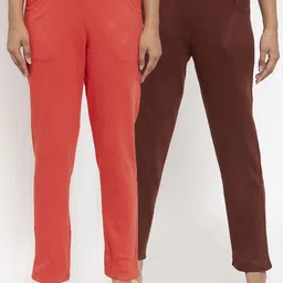 TAG 7 Women Pack of 2 Solid Acrylic Leggings-image-52