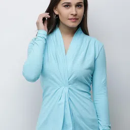 Cation Women Blue Solid Top-image-98