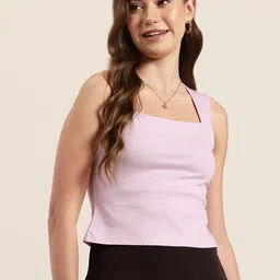 HERE&NOW Solid Square Neck Top-picture-27