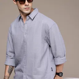 The Roadster Life Co. Pure Cotton Checked Textured Relaxed Fit Shirt-picture-31