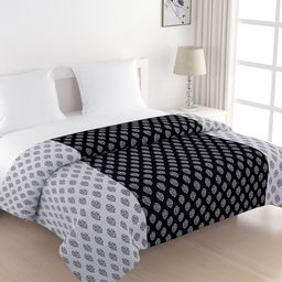 SWAYAM Black Floral Print AC Double Comforter-picture-21