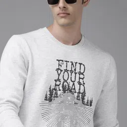 Wildcraft Men Grey Melange Printed Sweatshirt-image-19