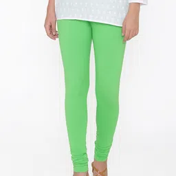N-Gal Women Green Solid Churidar-Length Leggings-picture-34