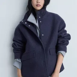 MANGO Women Woollen Longline Tailored Jacket-picture-21