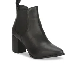 Truffle Collection Women Black Solid Heeled Boots-picture-43